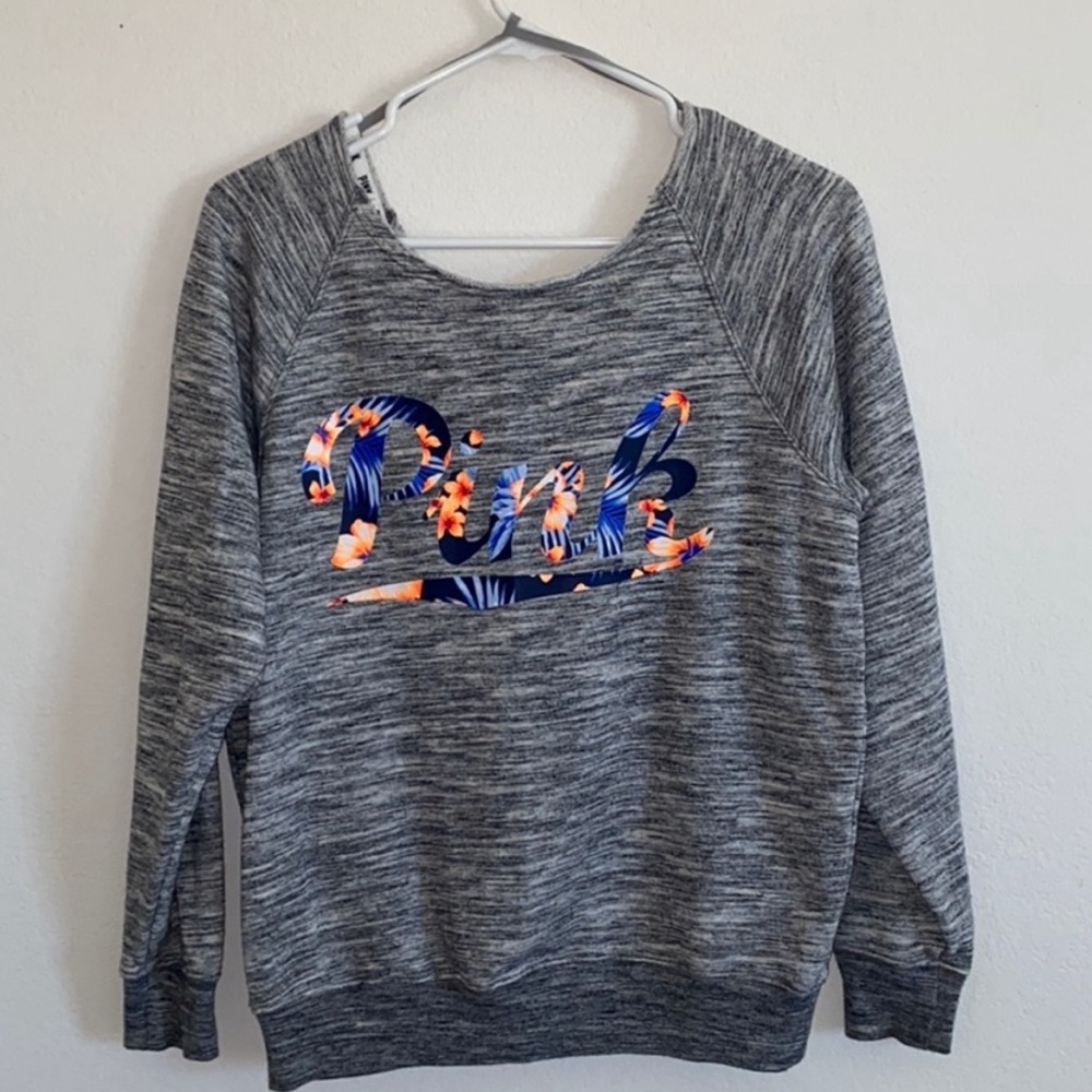 Grey Hawaiian PINK Victoria’s Secret sweatshirt Great condition